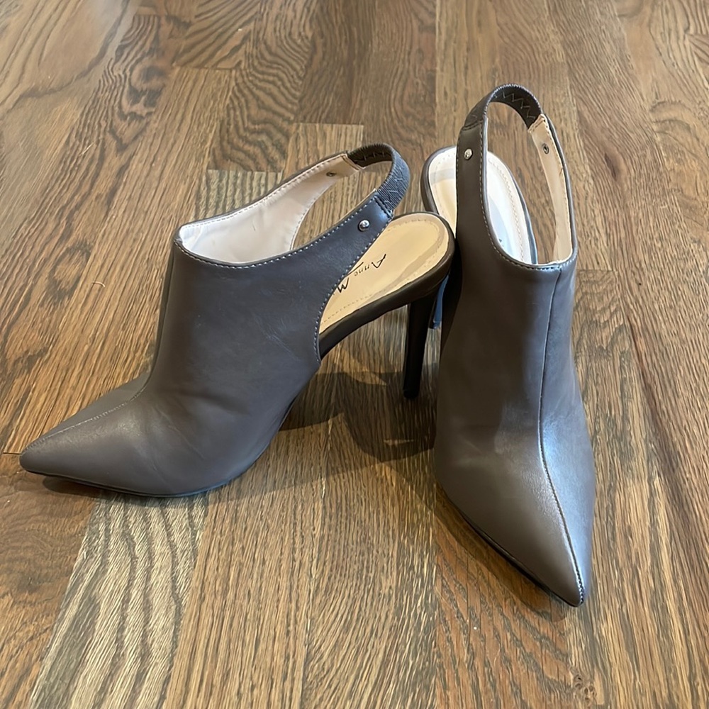 Sling back bootie heels